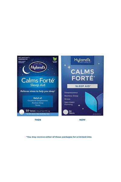 Hyland's Calms Forte' Sleep Aid Tablets, Natural Relief for Nervous Tension & Sleeplessness, 50 Count