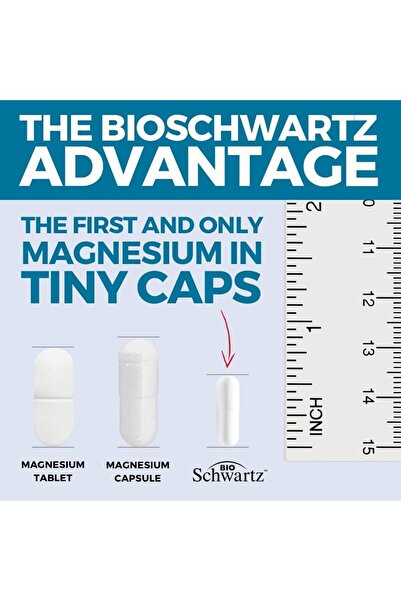 BioSchwartz Magnesium Bisglycinate Chelate - No-Laxative, Max Absorption, Energy & Bone Support, Non-GMO, 180ct