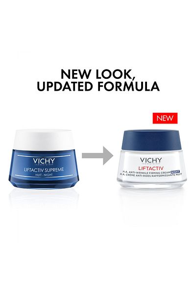 Vichy LiftActiv Night Cream, Anti-Aging, Vitamin C & Rhamnose, Firms & Brightens, Sensitive Skin