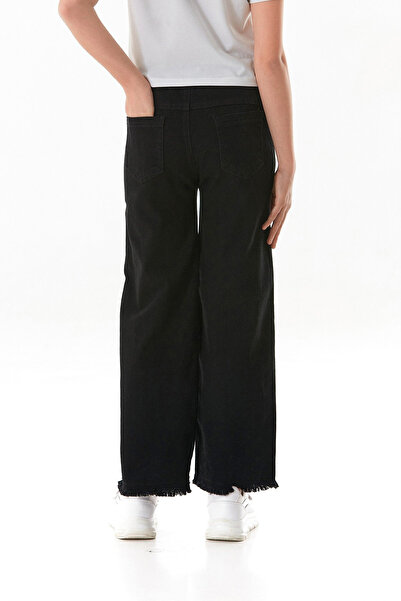 Fulla Moda 100% Cotton Butterfly Embroidered Girls' Trousers