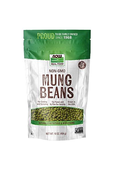 Now Foods Mung Beans for Cooking & Sprouting, High Protein & Fiber, Grown in USA, 1-Pound (Packaging May Vary)