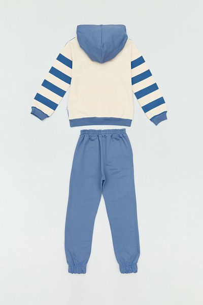 Fulla Moda 100% Cotton Striped Kangaroo Pocket Jogger Set of 2 Boys