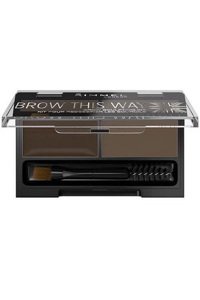 Rimmel Brow This Way Sculpting Kit, Dark Brown, Powder & Wax, Eyebrow Styling Kit