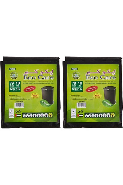 Eco Care Black Garbage Bag Sheet, 10S, 79 Gallon - 120X 140X 2