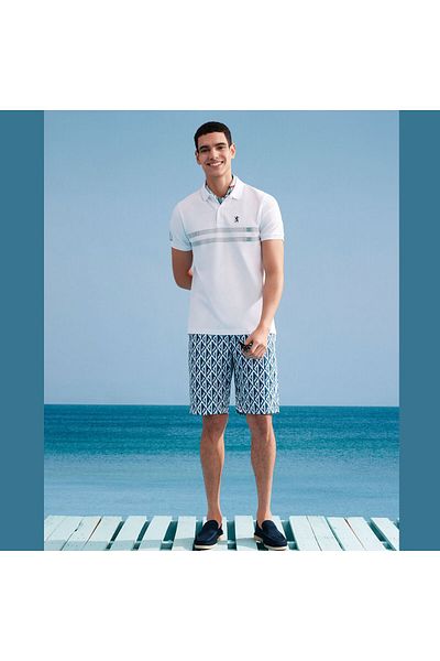 Giordano Men's Cotton Twill Bermuda Shorts: Slim Fit, Elastic Waist, Ultimate Comfort