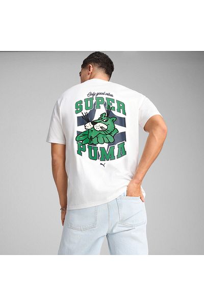 Puma ΓΡΑΦΙΚΑ Ανδρικό μπλουζάκι με χαλαρή εφαρμογή Super PUMA
