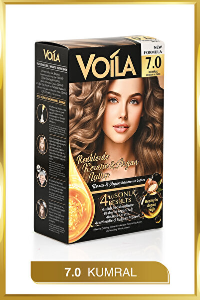 Voila Kadın Besleyici Keratin Kalıcı Kumral 7.0 Saç Boyası