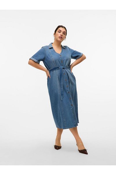 Veromoda Curve Jeanskleid VMCTRYLLA Midikleid