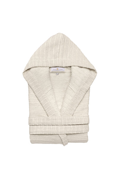CASA LUSSO HOODED LINEN BATHROBE