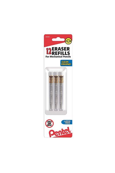 Pentel ® Eraser Refills For Mechanical Pencils, White, Pack Of 12