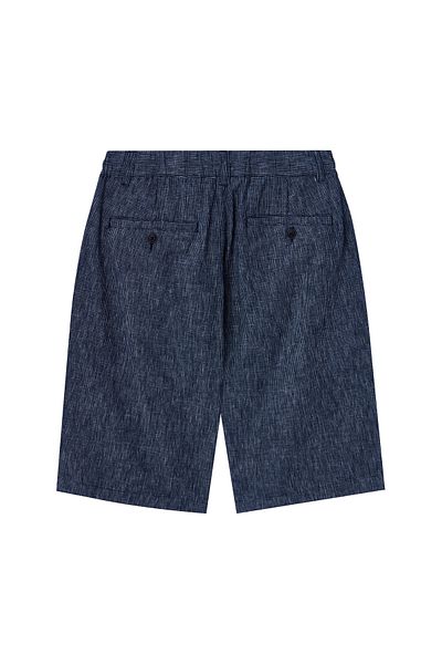 Giordano Men's Linen Cotton Bermuda Shorts: Slim Fit, Elastic Waist