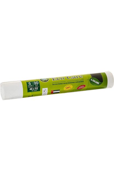 Eco Care White Garbage Bag Roll - 30 Count, 5 Gallons, 46X52Cm