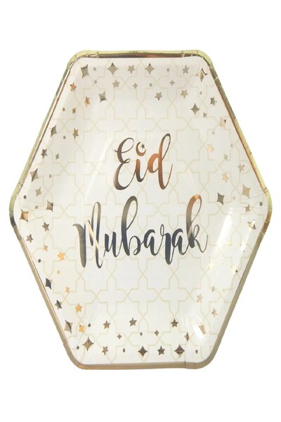 Peacock Supplies أطباق حفلات عيد مبارك (10 عبوات)، للمناسبات مثل شهر رمضان