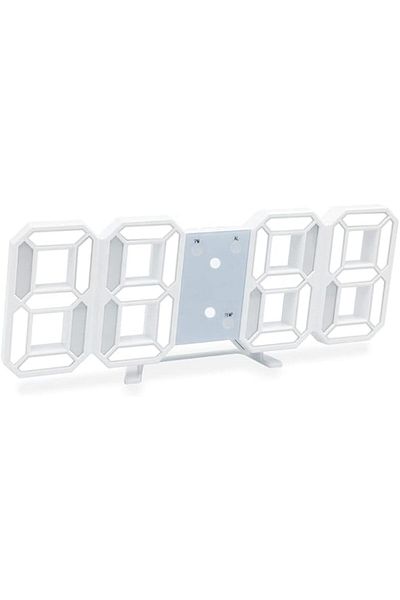 COOYA 3D Digital Alarm Clock, LED Wall Clock with Adjustable Brightness and USB Charging