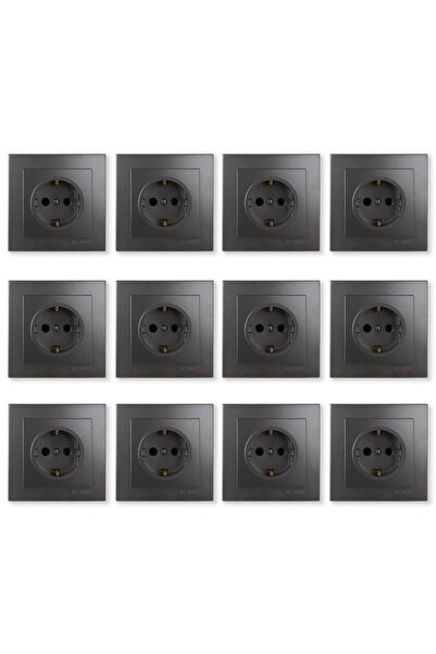 Nilson Touran Füme Topraklı Priz 12 Adet