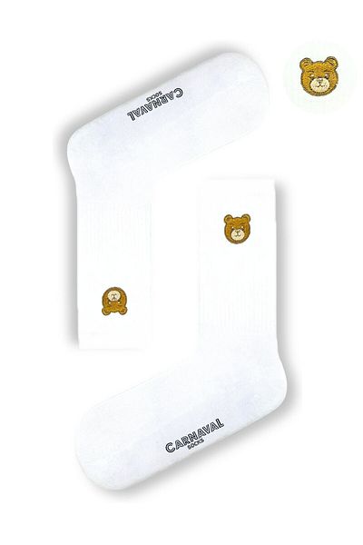 CARNAVAL SOCKS БЕЛИ ДАМСКИ ЧОРАПИ С БРОДИРАНО МЕЧЕ