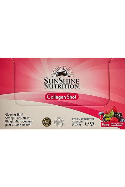 Sunshine Nutrition Nutrition Collagen Shot - Berry Flavor, Pack Of 12, 720Ml