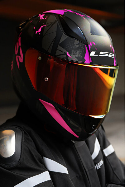 LS2 RAPID 2 RACE PALIMNESIS MAT SİYAH-PEMBE KASK