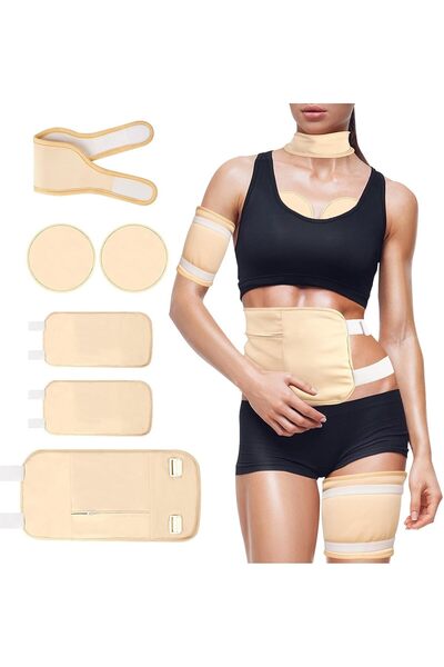 Arabest Castor Oil Pack Wrap, 6 Pack Reusable Natural Cotton Kit, Waist Neck ...