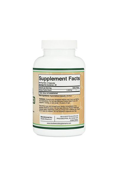 Double Wood Supplements Mimosa Pudica Seed Capsules (180 Caps, 3 Months) 1000mg, Digestive Support, Double Wood