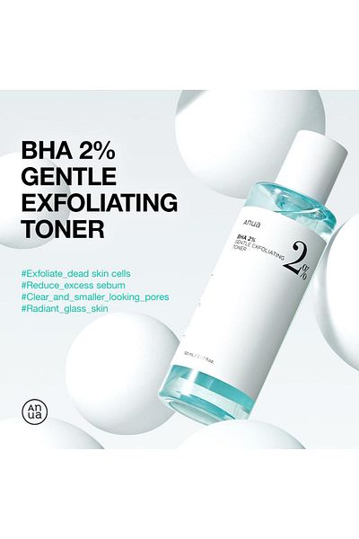 ANUA BHA 2% Gentle Exfoliating Toner, Salicylic Acid, Teatree, Hyaluronic Acid, Ceramides (150ml)