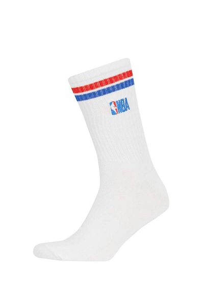 DeFacto New Season Men's Nba Wordmark Comfortable Elastic 2-Piece Cotton Long Socks