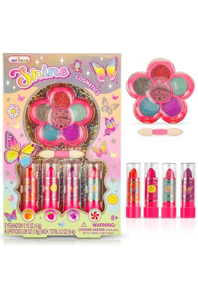 Feyza Oyuncak Hot Focus Çocuk Makyaj Kozmetik Seti - Ruj ve Renkli Göz Farı Paleti