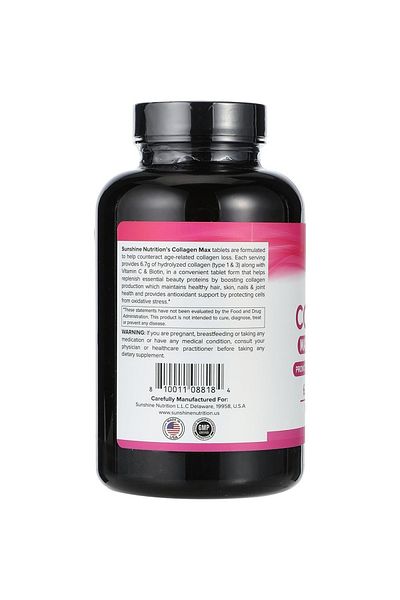 Sunshine Nutrition Nutrition Men's Collagen With Vitamin C & Biotin, 120 Tablets