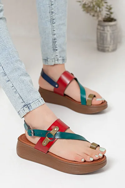 modaninfrekansı Todi Women's Genuine Leather Sandals Mix