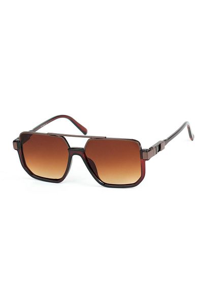 Di Caprio Unisex Brown Uv400 Protection Rectangular Model Sunglasses