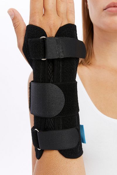 ALFATEKS Hand Wrist Brace - Palm Steel Support, Reversible - Airtek Air Space Fabric - Anti-sweat