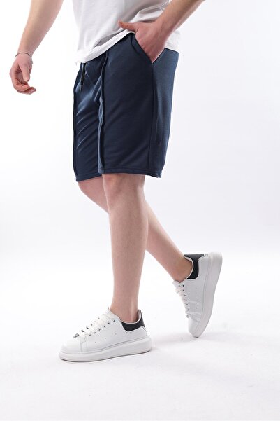 Madmext Navy Blue Men's Shorts with Pockets E6559