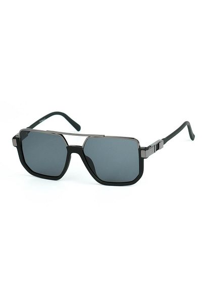 Di Caprio Unisex Matte Black Uv400 Protection Rectangular Model Sunglasses