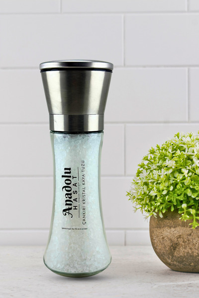 ANADOLU HASAT مطحنة ملح سيراميك كانكيري برأس معدني 200 جرام