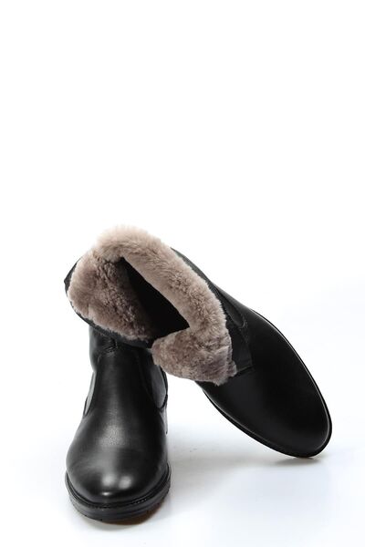 Ayakkabıhane Inside Fur and Outside Quality Genuine Leather Black Men's Classic Boots Ah 0867111131407