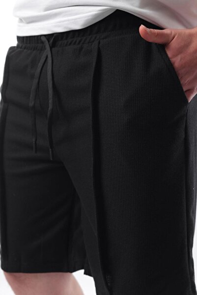 Madmext Black Pocket Men's Shorts E6559