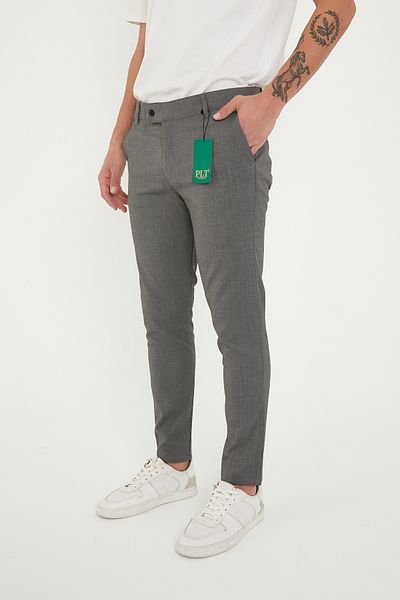 Zoom King New Season Men's Anthracite Color Quality Flexible Ankle Length Fabric Trousers