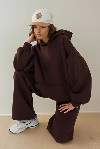 Hiccup Oversize Crew Neck Hooded Sweatshirt