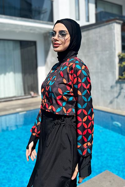 Remsa Mayo Fully Covered Hijab Swimsuit 2322 Pera Yuvarlak