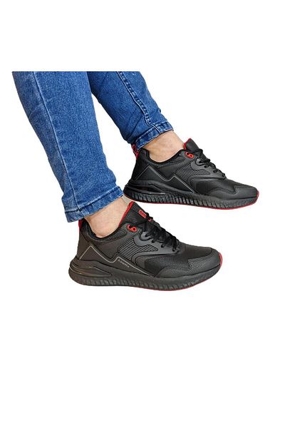 Kinetix Posıttıve Pu Black Comfort Non-Slip Sneakers