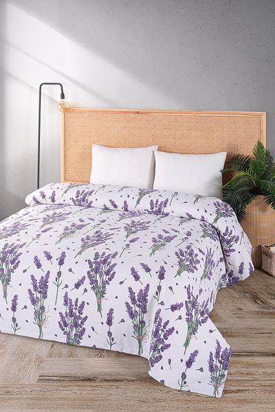 Cozy Nest Double Printed Bedspread - 100% Natural Cotton, Pique Pattern, 190X220 cm (7 Different Patterns)