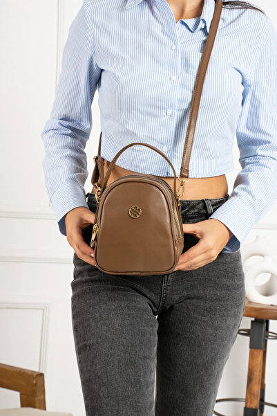 MILANOFOX Kadın Ayarlanabilir Çapraz Askılı Suni Deri 3 Gözlü Kullanışlı El v...