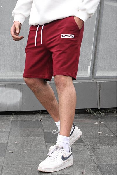 Madmext Ανδρικό σορτς Capri Claret Red Printed 5487