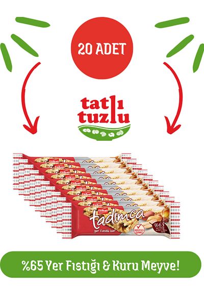 Tadım Tadımca Peanut Bar – 30 g X 20 Pieces |   Natural, Nutritious and Delicious Snack
