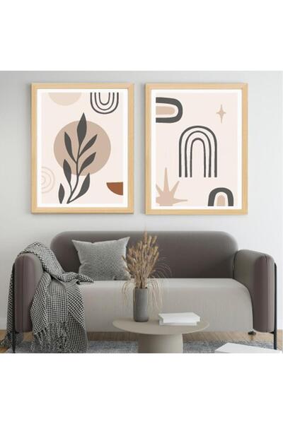 Viyens 3'lü Bohem Çiçek, Vazo, Geometrik Desen Foreks Tablo
