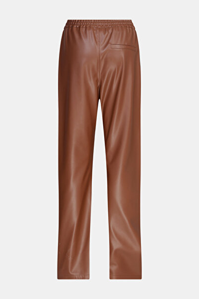 W Collection Brown Leather Look Trousers