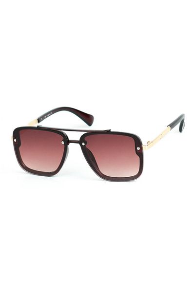 Di Caprio Men's Brown Uv400 Protection Rectangular Model Sunglasses