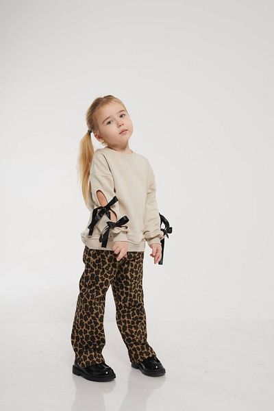 le petit sole Leopard Trousers with Bow Detail Bottom-Top Suit