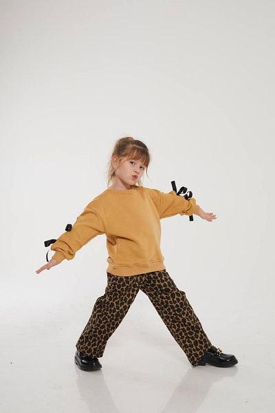 le petit sole Leopard Trousers with Bow Detail Bottom-Top Suit