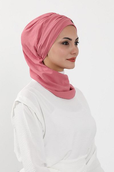 Aisha's Design عمامة جاهزة من قماش Aerobin - مع إكسسوارات، HT-94